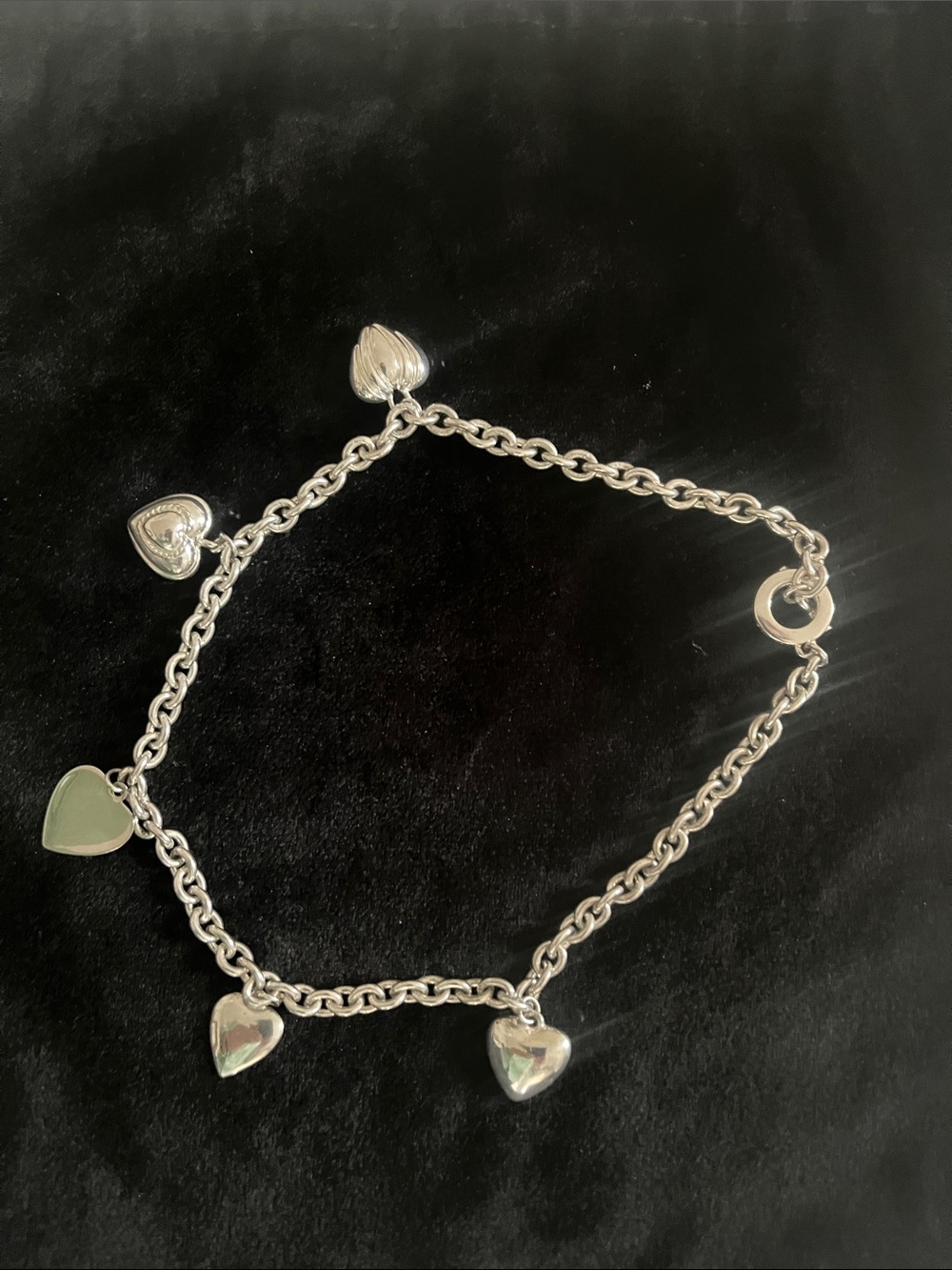 Carolee Silver Tone Necklace with Heart Shape Charms